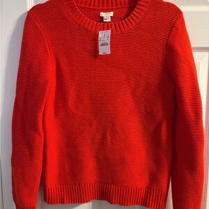 NWT J. Crew Vibrant Red Crew Neck Sweater